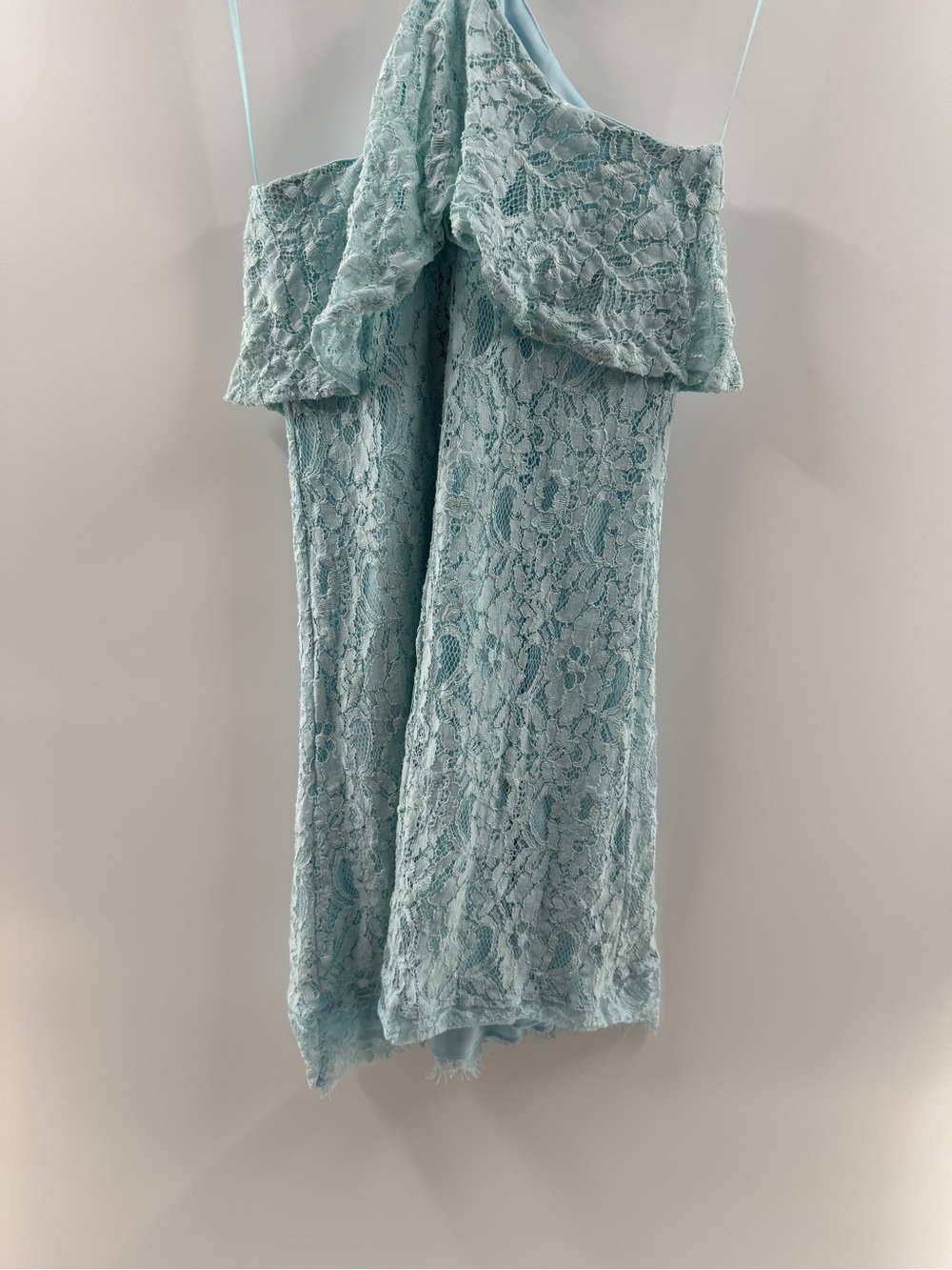 Francesca's Light Blue Lace Cold Shoulder Mini Dress – Women's Small - Picture 8 of 8